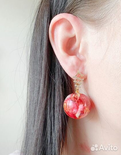 Серьги позолота новые