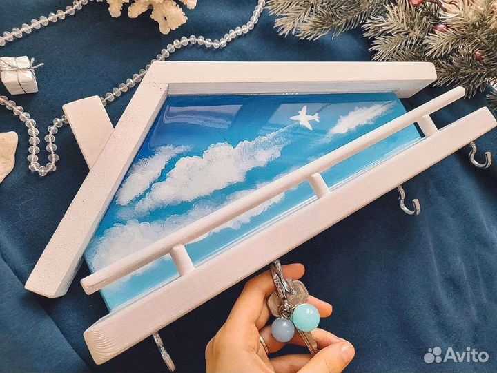 Ключница из дерева подарок смола новый год учителю