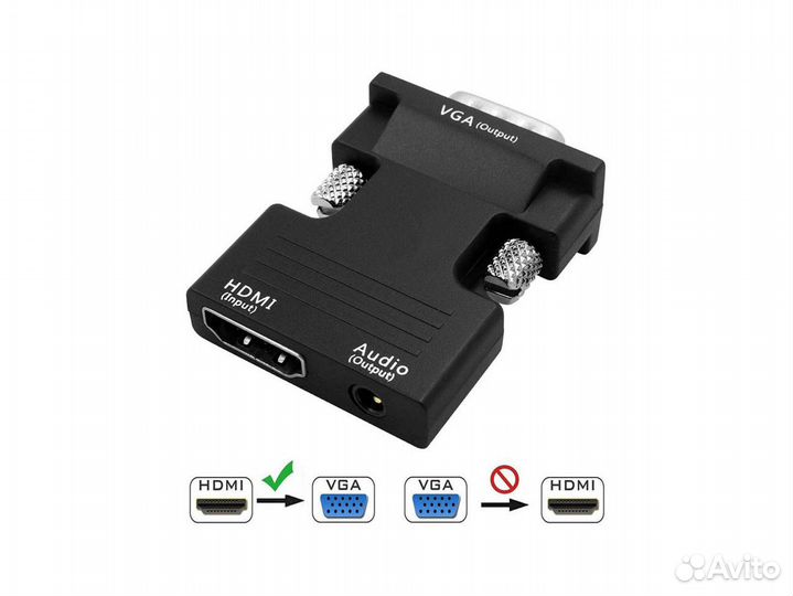 Конвертер выход hdmi - VGA, Audio 3,5 мм