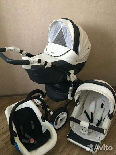 Коляска 3в1 Эко-кожа