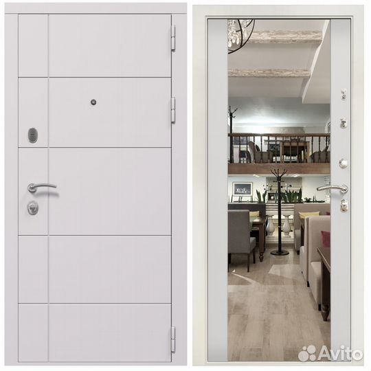 Дверь входная металлическая с зеркалом