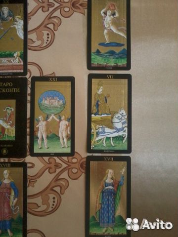 Золотое Таро Висконти (14,5х8 см; Старшие Арканы)