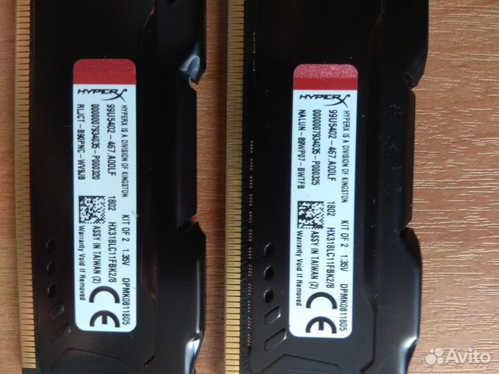 Оперативная память ddr3l 8gb Kingston Hyper X fury