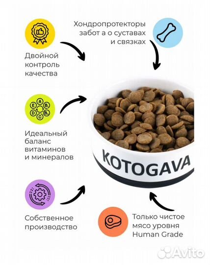 Котогава сухой корм для собак на рыбе, 10 кг