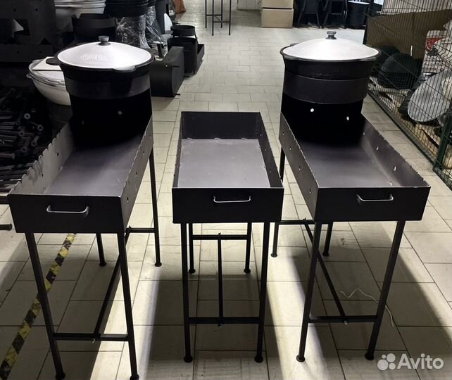 Мангал с печью под казан 10л, 12л