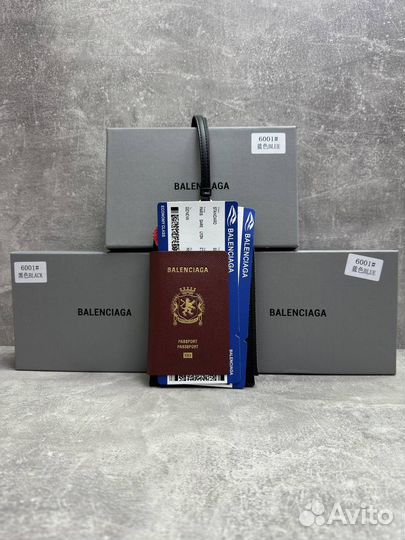 Кошелёк коричневый в виде паспорта Balenciaga