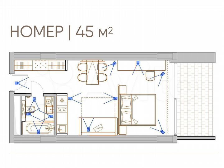 2-к. апартаменты, 54,7 м², 4/5 эт.