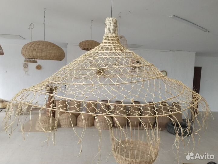 Люстры плетеные потолочные абажуры