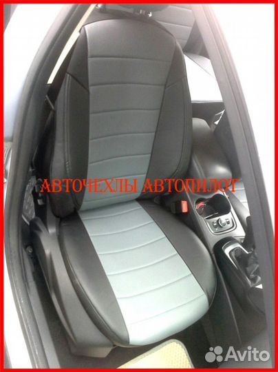 Чехлы Автопилот Ford EcoSport из экокожи чёрно-сер