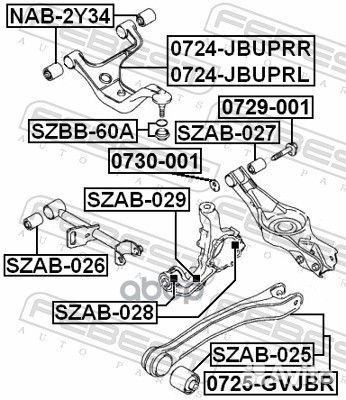 Сайлентблок цапфы зад прав/лев szab029 Febest
