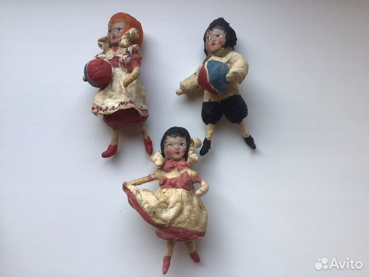 Ватные елочные игрушки старинные
