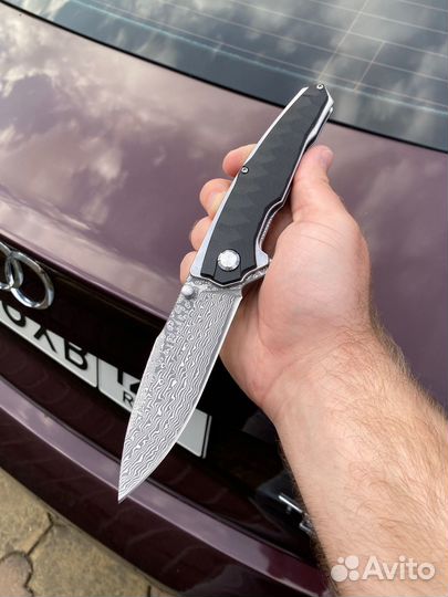 Нож складной Дамаск сталь