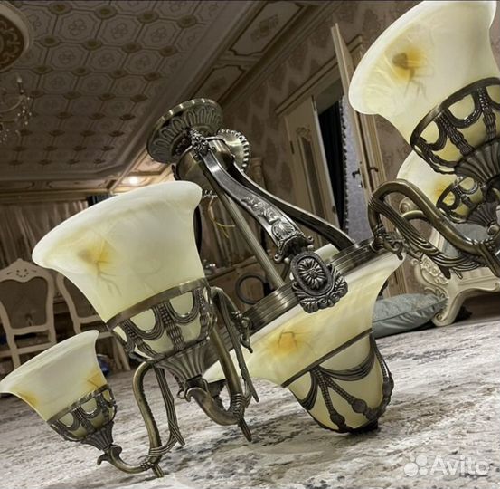 Люстра большая бронзовая 6ти рожковая 115 см