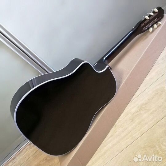 Гитара новая акустическая широкий гриф
