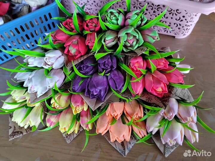 Букет тюльпанов из мыла на 8 марта