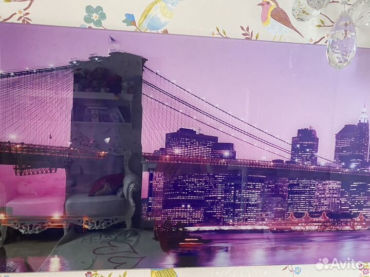 Стеклянное панно город Нью-Йорк