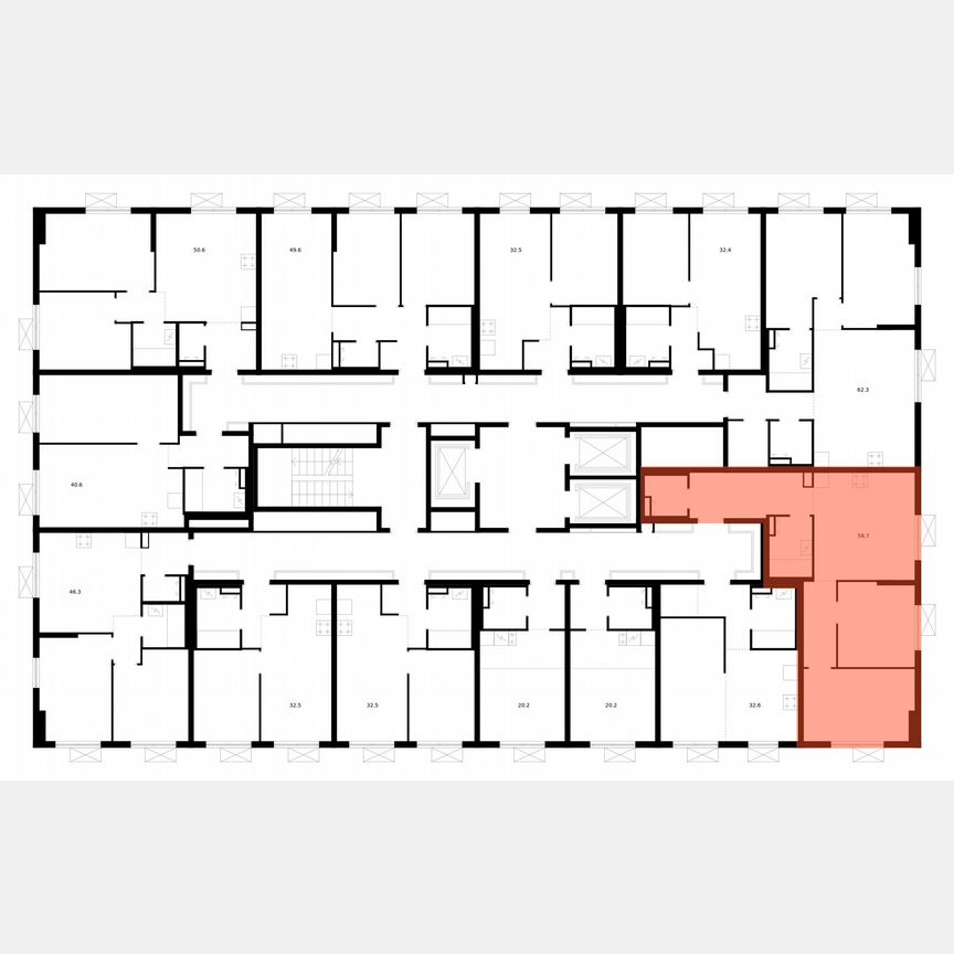 2-к. квартира, 58,7 м², 8/24 эт.