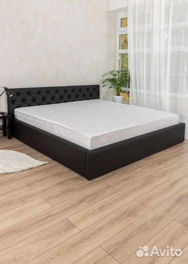 Кровать с матрасом 200х200 Барселона черная