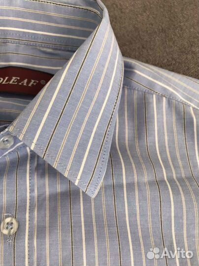 Рубашка 152-158 белая и голубая в полоску