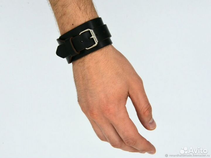 Браслет мужской нат.кожа