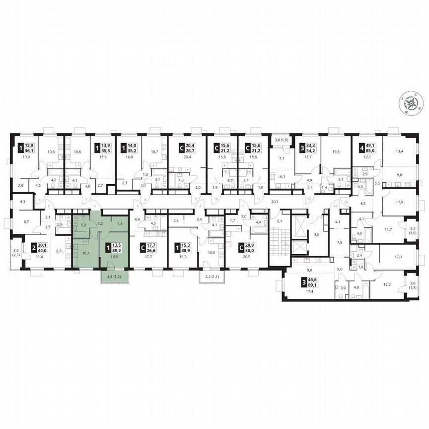 1-к. квартира, 39,2 м², 14/15 эт.
