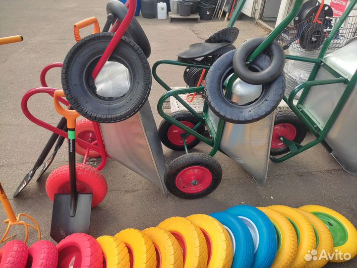 Тачка строительная усиленная и колеса