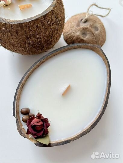 Кокосовые свечи ручная работа