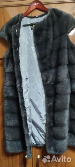 Жилет норковый, удлиненный