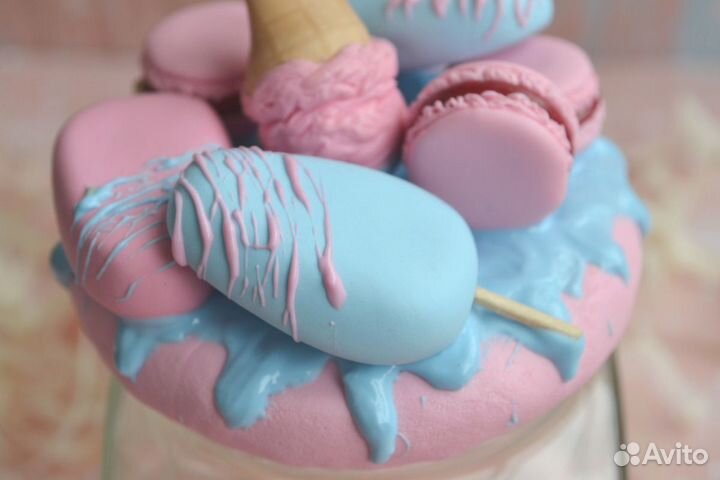 Вкусная баночка с декором полимерная глина