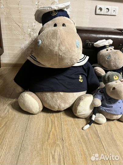 Мягкая игрушка бегемот моряк, повар, вдв, дпс