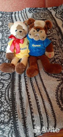 Игрушка мягкая Собака и Киска музыкальная