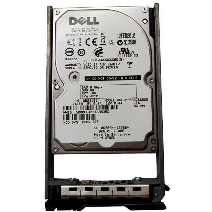 [U709K] Жесткий Диск Dell 300gb Sas 2,5 U709k