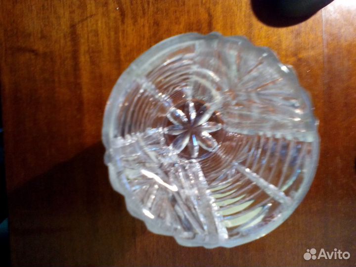 Хрустальная ваза для цветов винтаж высота-17см