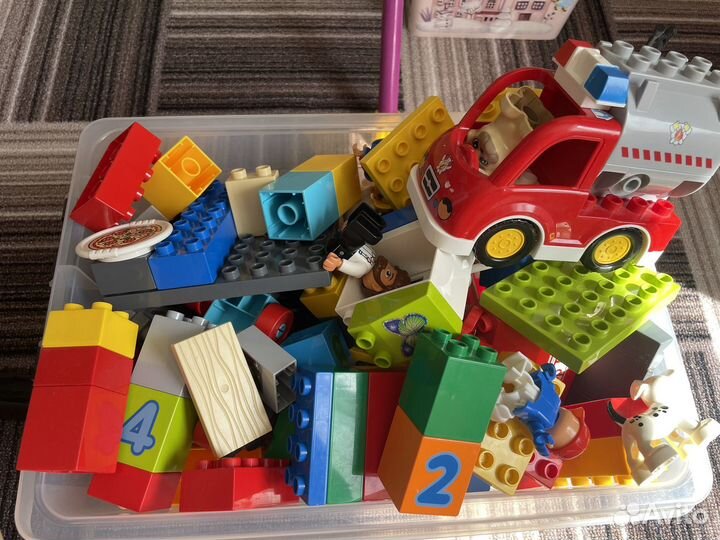 Lego duplo поезд цифры, пиццерия, пожарка