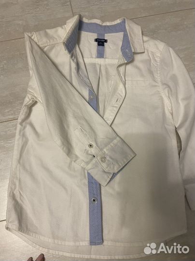 Рубашка белая на мальчика рост 110-116