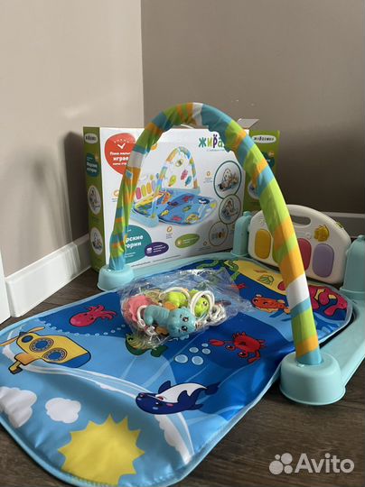 Новый Развивающий коврик жирафики