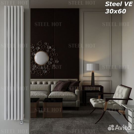 Вертикальный электрический радиатор Steel VE 30x60