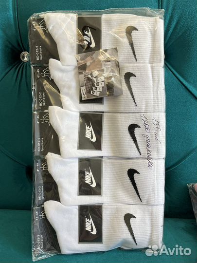 Носки nike высокие белые