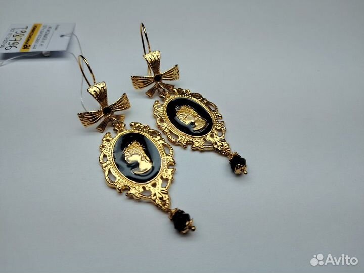 Серьги с образом романовы золотые