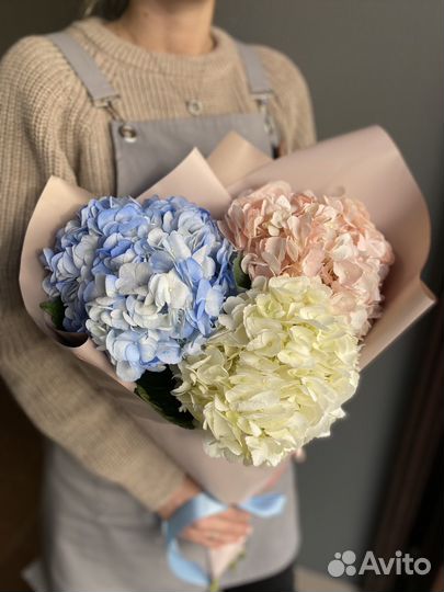 Букет из гортензий, гортензия, букеты