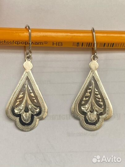 Серьги Кубачи 875 винтаж