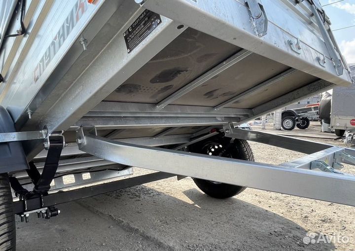 Прицеп Спутник 2,02х1,30м самосвал. С тентом