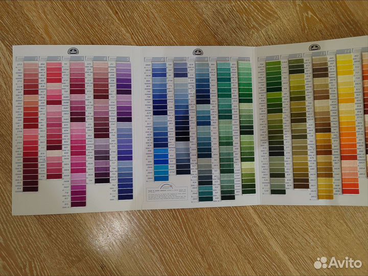 Карта цветов мулине DMC