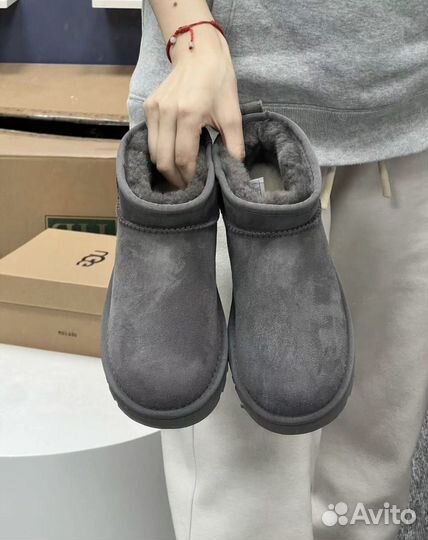 Угги Ugg Classic Ultra Mini Серые Оригинал