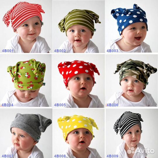 Много летних, весенних стильных шапок для малышей