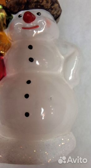Елочные игрушки Девочка со снеговиком