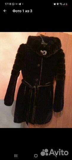 Шуба мутоновая с норкой