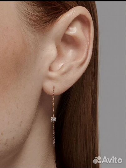 Серьги цепочки sokolov, золото, 585, фианит