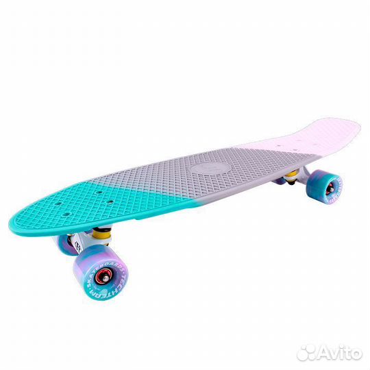 Скейт-Пениборд TechTeam Тricolor 27 бирюзово-белый