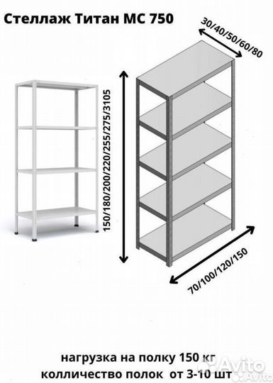 Полки и стеллажи металлические